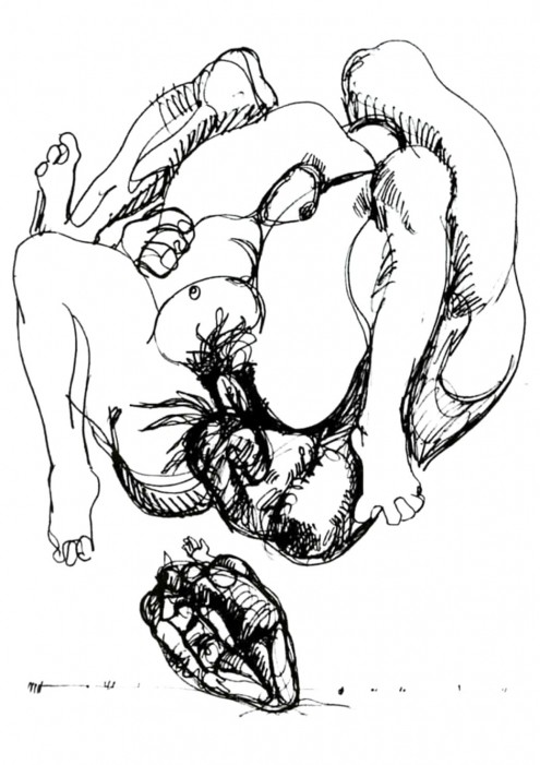 "Mīlētāji virpulī". No Ernsta Ņeizvestnija zīmējumu sērijas par Dantes "Dievišķo komēdiju"